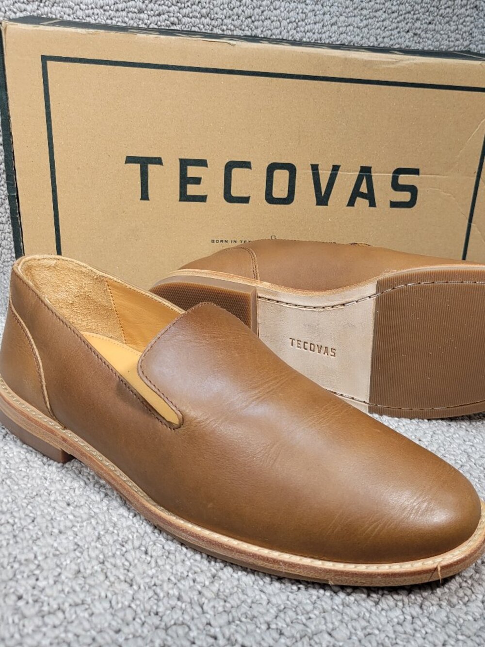 Tecovas The Monterrey Men's Size 9.5D Butterscotch Cowhide Slip On Loafer Shoes